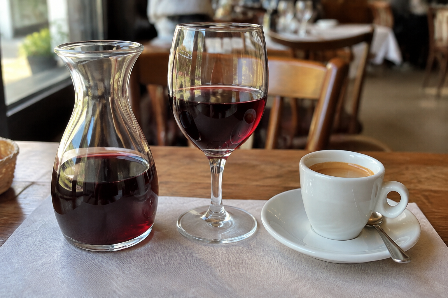 1/4 de vin du pays et café